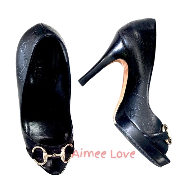 Authentic Gucci Horse bit peep toe pumps size 36C - Picture 3 of 16